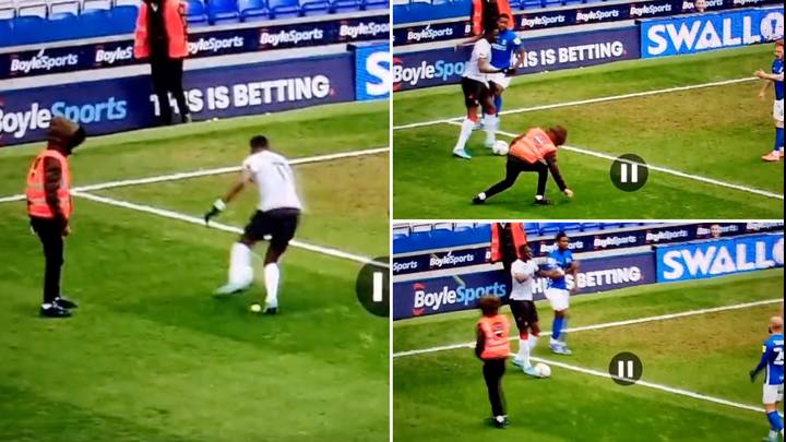 The Outrageous Moment A Steward Walks Onto The Pitch During Luton Town Attack Has Everyone In Tears
