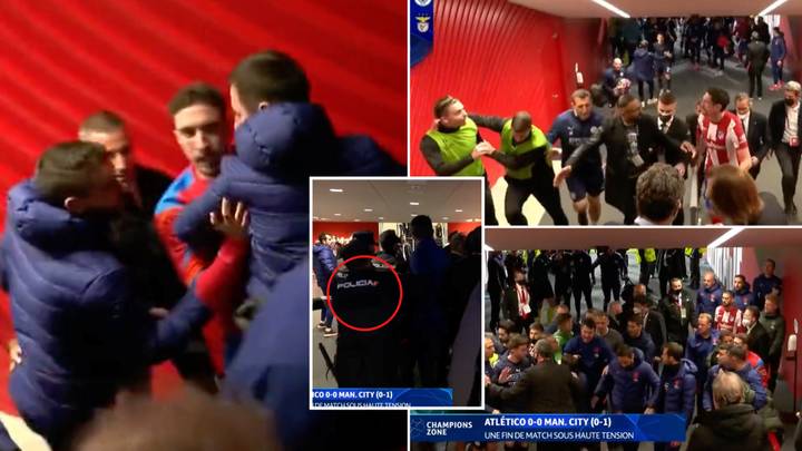Footage Emerges Of All Hell Breaking Loose In The Tunnel After Atletico Madrid Vs Manchester City
