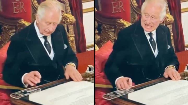 King Charles III getting irritated by pen at proclamation goes viral