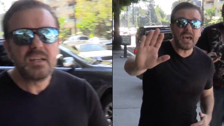 Ricky Gervais praised for how he deals with paparazzi when going out on jog