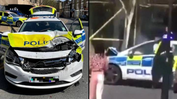 Police Officer Hospitalised After Lorry Purposely Reverses Into Police Car At High Speed