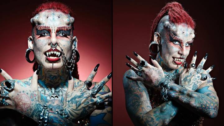 'Real-life vampire' with 49 body modifications warns others about doing what she's done