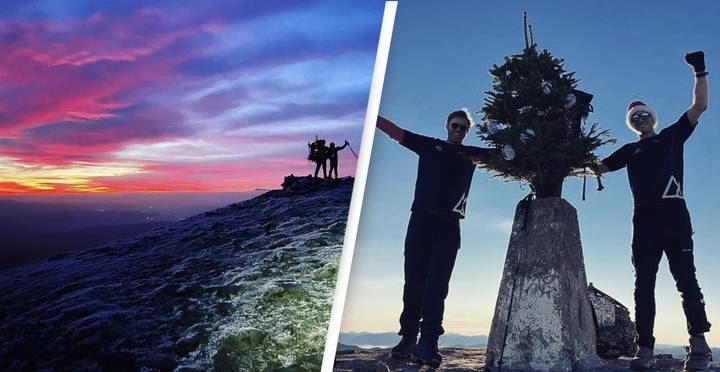 Heroic Quadriplegic Man Is Carrying A Christmas Tree Over A Dozen Peaks For Charity
