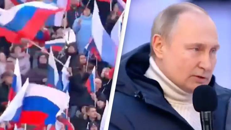 Vladimir Putin Praises 'Special Operation' In Ukraine At Massive Rally In Front Of Tens Of Thousands