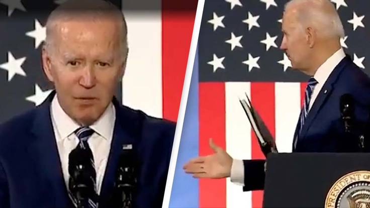 Joe Biden Appears To Shake Hands With Thin Air After Speech