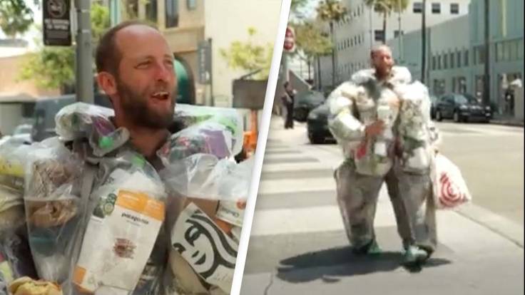 Man Is Wearing His Own Trash For A Month To Show How Much Waste One Person Creates
