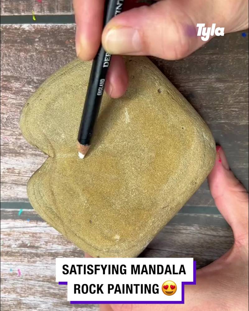 Satisfying mandala rock painting