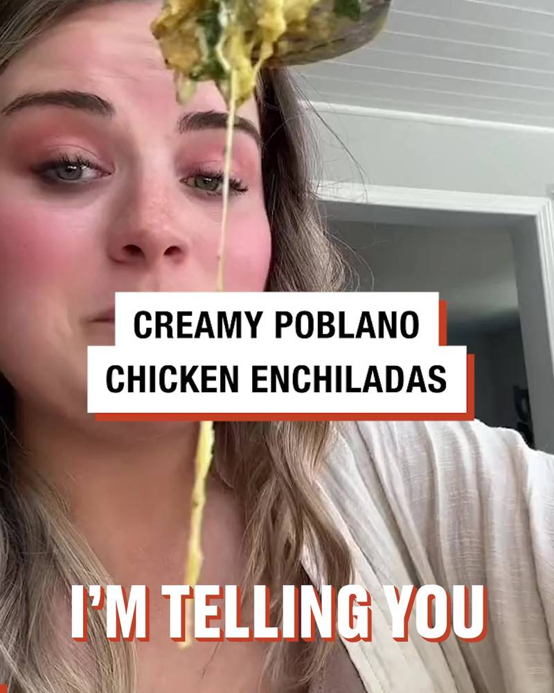Creamy Poblano Chicken Enchiladas 🍗👩‍🍳