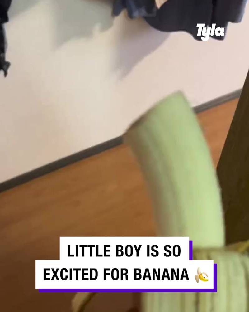 Little boy is so excited for bananas 🥺🍌