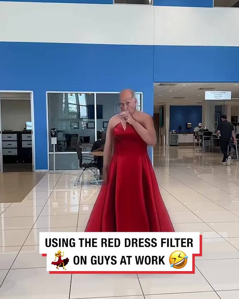 Using the 'red dress' filter on guys at our car dealership
