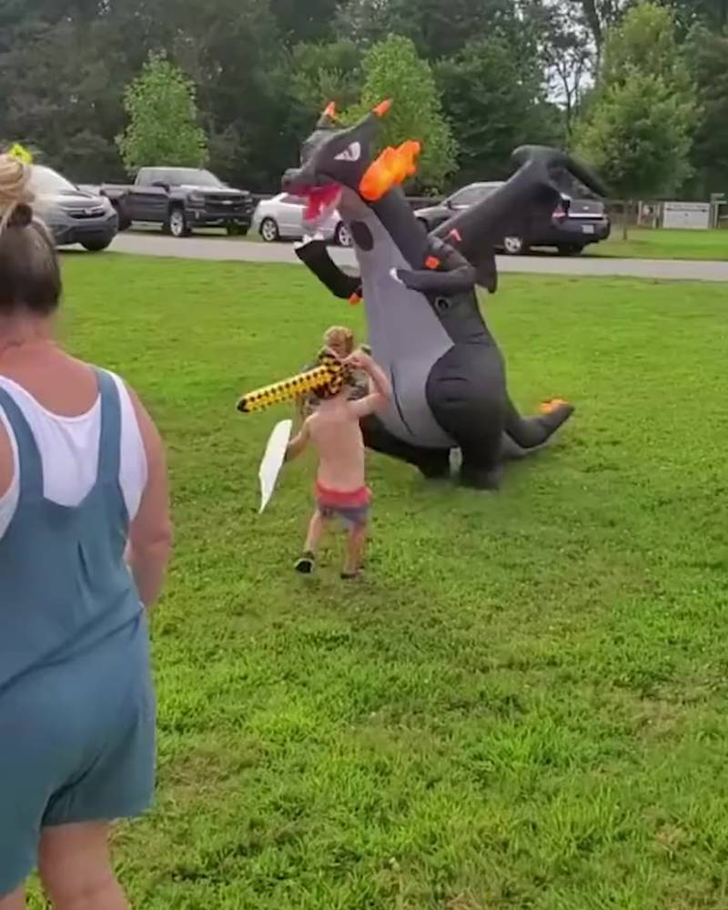 Dragon crashes princess party