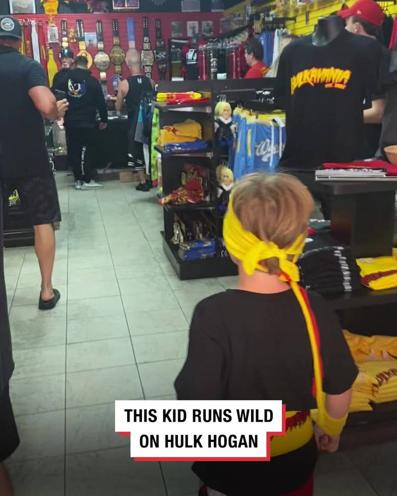 Kid meets Hulk Hogan