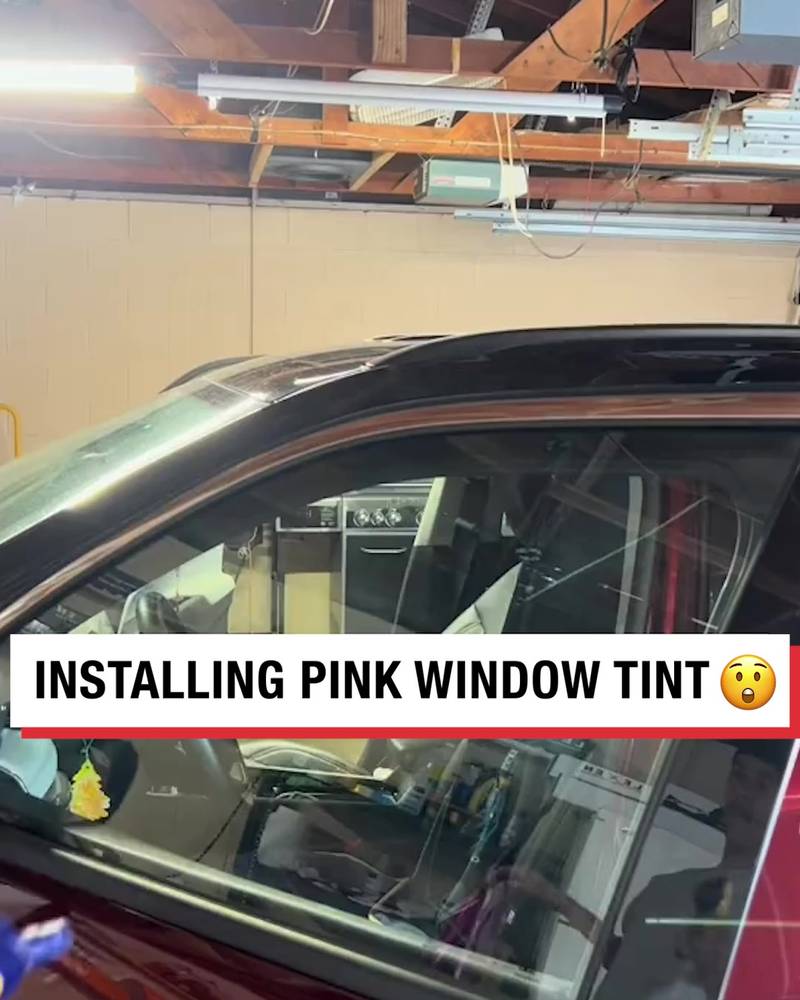 Adding pink window tint to car