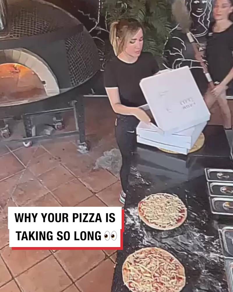 Staff have trouble picking up pizza