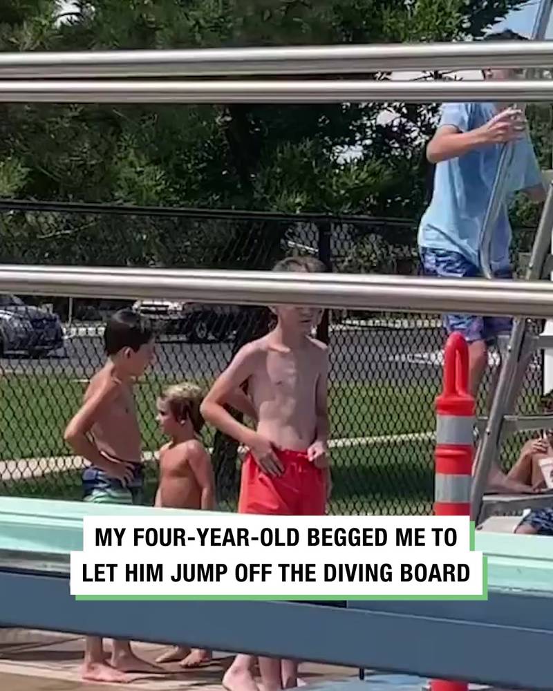Four-Year-Old Begs Mum To Let Him Jump From Diving Board