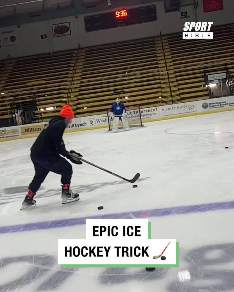 Epic Ice Hockey Trick Shot