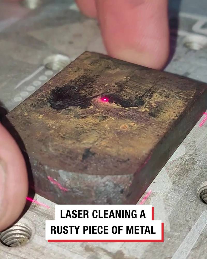 Laser cleaning an extremely rusty piece of metal