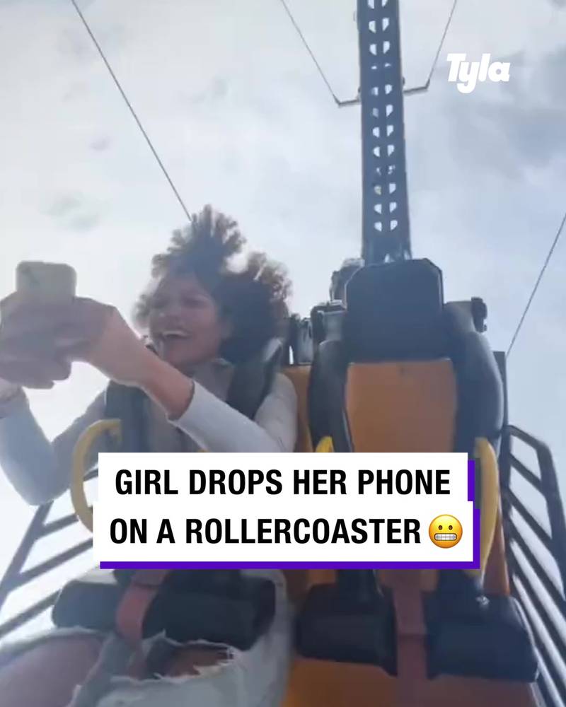 Girl accidentally drops phone off rollercoaster