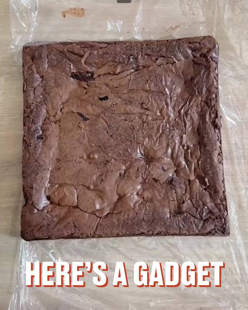 Testing the brownie cutter