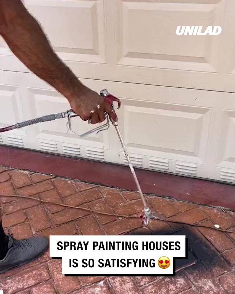Spray painting houses