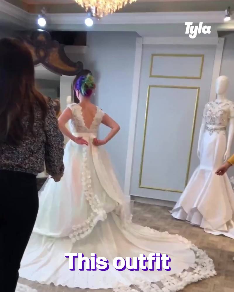 When the bride wants a wedding dress that converts into a rainbow