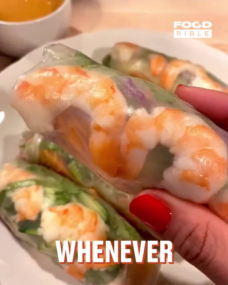 Repurposing Costco shrimp cocktails to make spring rolls