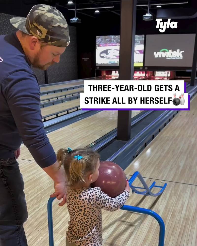 Independent 3 year old scores a strike
