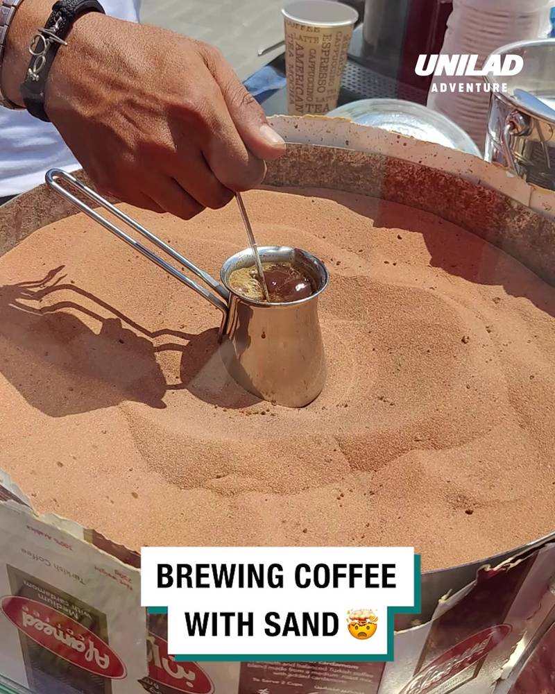 Turkish Coffee Brewed On Heated Desert Sand