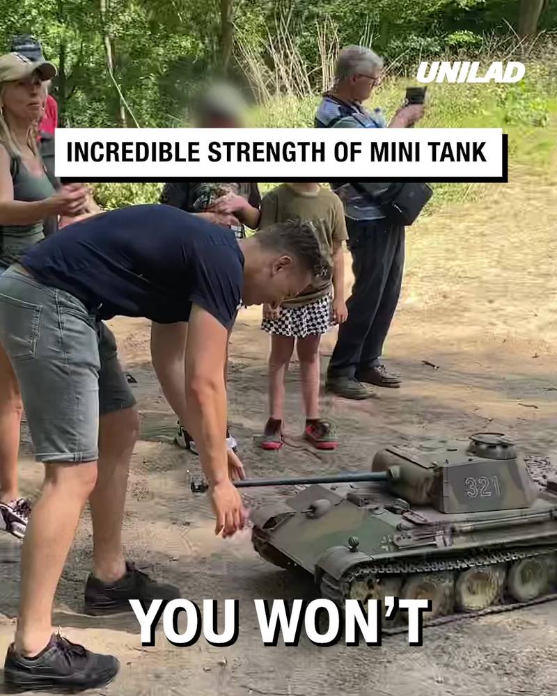 Incredible strength of mini tank 🤯💪