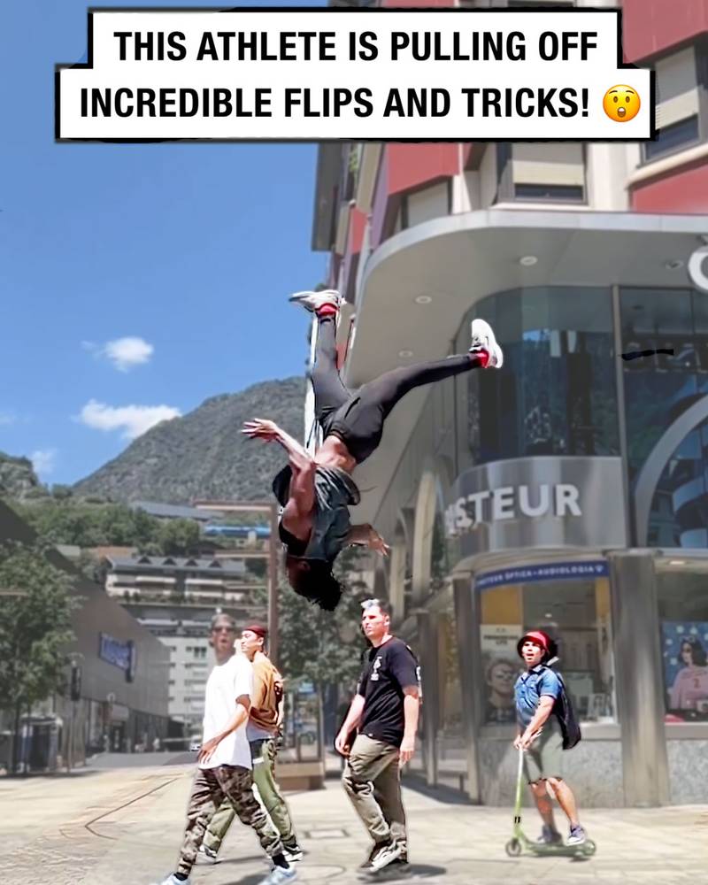 Acrobat's Stunts Defy Gravity