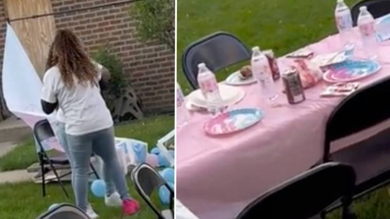 Angry mum destroys her own gender reveal party because she didn't want another girl
