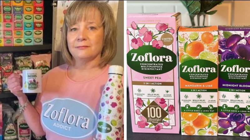 Woman addicted to Zoflora for 40 years says she has more than 300 bottles in her cupboard