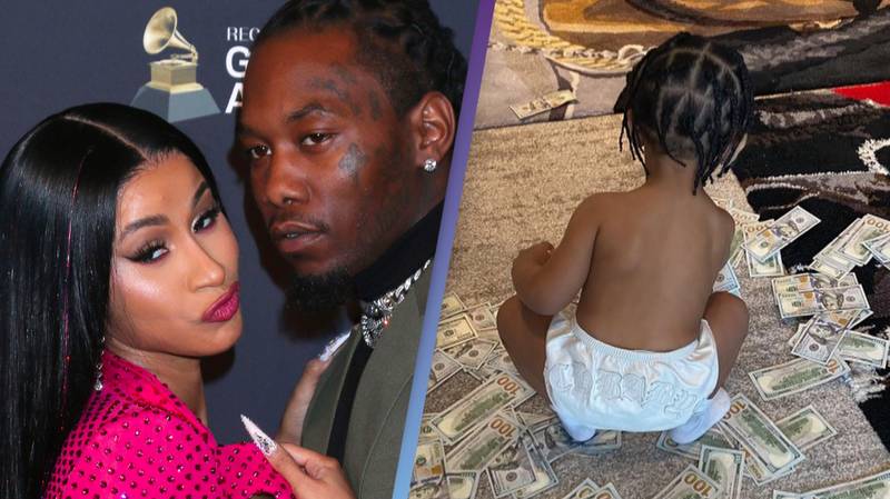 Fans call out Cardi B and Offset for letting son play with $100 bills