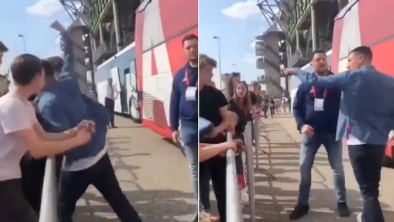Ajax and Netherlands star Steven Berghuis appears to punch fan after alleged racist comment about teammate