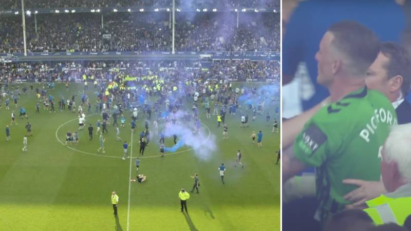 Fans are divided on Everton's pitch invasion after staying up