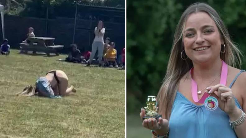 Mum who face-planted during sports day parent race says she won't compete again