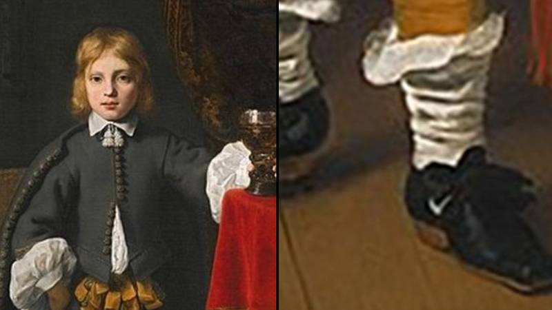 人们在400年历史的画中发现“耐克鞋子”后感到困惑