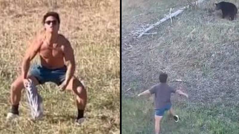 Serial bear harasser chased by huge black bear as park officials hunt him down