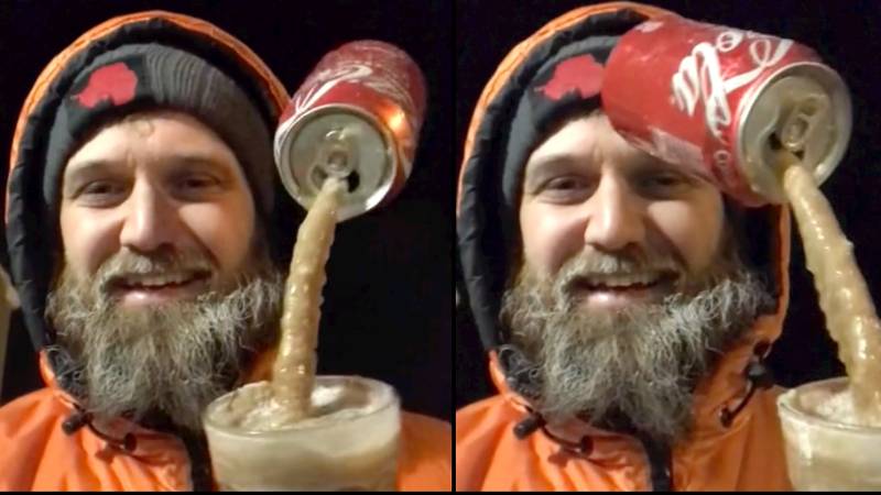 Man tries to pour a can of Coca-Cola in Antarctica and it doesn’t end well