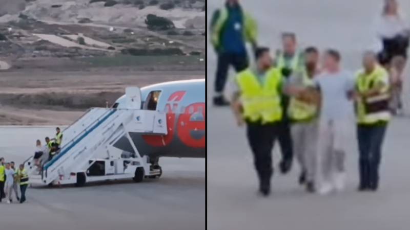 Jet2乘客因“不守规矩的行为”而被tas tas拖了英国飞行