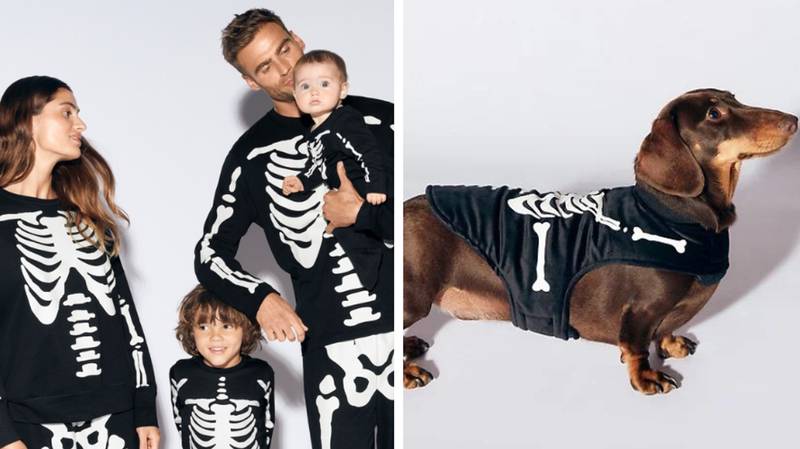 You can now get matching Halloween pyjamas for the whole family including your dog