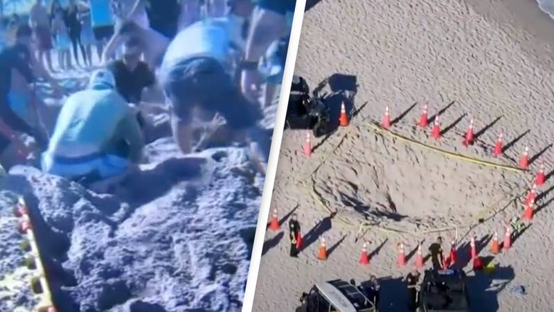 Girl dies after hole she was digging at Florida beach collapses
