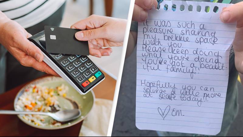 Stranger leaves heartwarming note after paying for frazzled mum’s bill at cafe