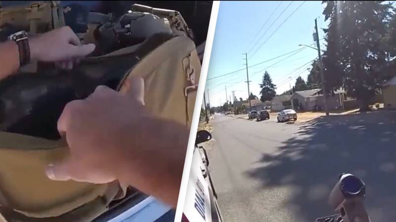 Shocking moment police officer casually drops active shooter from 183 yards with single shot