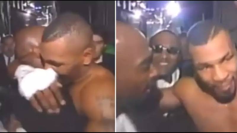 Ultra-rare footage of Mike Tyson celebrating with Tupac Shakur the night he was killed