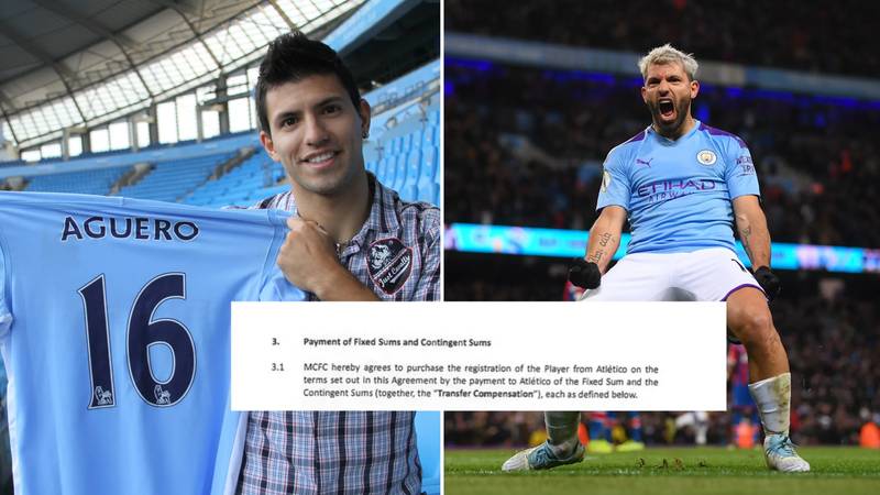 Full breakdown of Man City deal for Sergio Aguero was leaked online, he was an absolute bargain