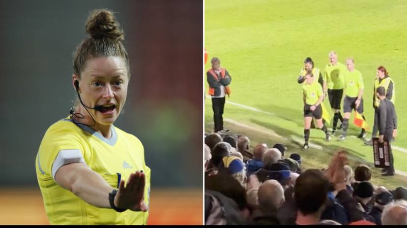 Kirsty Dowle clapped off pitch by fans after 'one of the best performances by a referee in years'