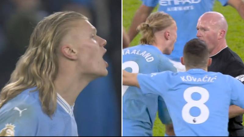 Erling Haaland furiously breaks silence after Simon Hooper's baffling 94th minute decision vs Spurs