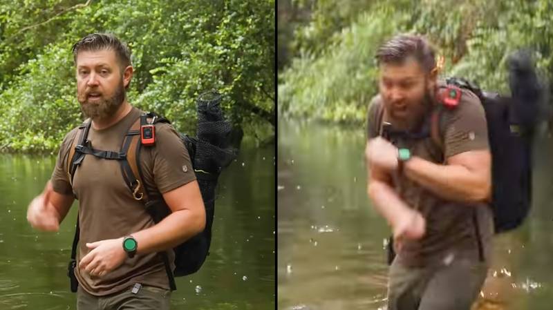 Moment explorer is struck by lightning while walking through everglades