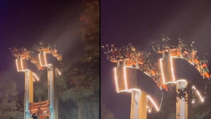 People left hanging upside down 'for 30 minutes' from rollercoaster after it broke down